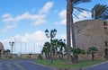 Sighting tower and palms