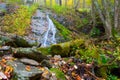 View of Wigwam falls off the Blue Ridge Parkway in Virginia in Autumn Royalty Free Stock Photo