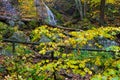 View of Wigwam falls off the Blue Ridge Parkway in Virginia in Autumn Royalty Free Stock Photo