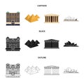 Sights of different countries cartoon,black,outline icons in set collection for design. Famous building vector symbol