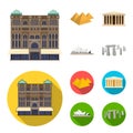 Sights of different countries cartoon,flat icons in set collection for design. Famous building vector symbol stock web