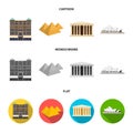 Sights of different countries cartoon,flat,monochrome icons in set collection for design. Famous building vector symbol