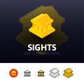 Sights icon in different style Royalty Free Stock Photo