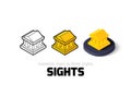 Sights icon in different style Royalty Free Stock Photo
