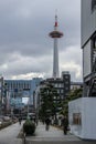 Sights of Japan. Cityscape of Kyoto in winter season.