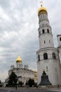 Sights of the Moscow Kremlin, Archangel Cathedral, Tsar Bell and Ivan the Great Bell Tower Royalty Free Stock Photo