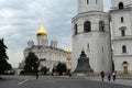 Sights of the Moscow Kremlin, Archangel Cathedral, Tsar Bell and Ivan the Great Bell Tower Royalty Free Stock Photo