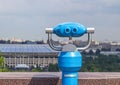 Sightseeing binocular for sightseeing, on the observation deck Vorobyovy Gory Royalty Free Stock Photo