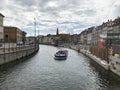 Sightseeing by boat in Copenhagen, Denmark. Royalty Free Stock Photo