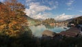 A sightseeing boat cruising on Konigssee Royalty Free Stock Photo