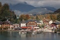 A sightseeing boat cruising on Konigssee Royalty Free Stock Photo