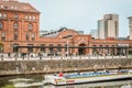 Tourists in a sightseeing boat in front of Malmoe central station