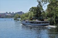 Sightseeing boat at Lilla Essingen in Stockholm Royalty Free Stock Photo