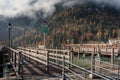 Sightseeing boat parking by a wooden pier Royalty Free Stock Photo