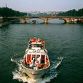 Sightseeing boat on river Seine in Paris
