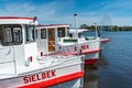 Sightseeing boats on Alster Lake in Hamburg - CITY OF HAMBURG, GERMANY - MAY 10, 2021