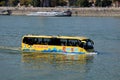 Sightseeing bus in the Danube River