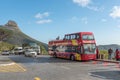 Sightseeing Bus at the lower cable station at Table mountain