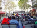 Sightseeing bus on the streets of Paris Royalty Free Stock Photo