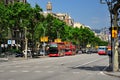 Sightseeing bus tour in barcelona Royalty Free Stock Photo