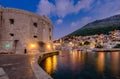 Dubrovnik old town, night view.