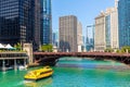 Sightseeing cruise at Chicago river Royalty Free Stock Photo