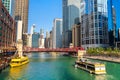 Sightseeing cruise at Chicago river Royalty Free Stock Photo