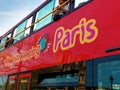 Sightseeing double decker touristic bus in downtown Paris Royalty Free Stock Photo