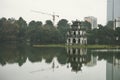 Sightseeing in Hanoi. Sword Lake, Turtle Tower, Hanoi, Vietnam Royalty Free Stock Photo
