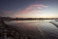 Sightseeing of Morocco. Beautiful sunset in Essaouira port