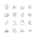 Sightseeing line icons collection. Landmarks, Monuments, Attractions, Museums, Architecture, Scenery, Skylines vector