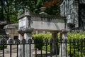 Sightseeing of Paris. Walking around old Paris. Tomb of famous people in Pere Lachaise Cemetery.