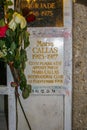 Sightseeing of Paris. Walking around old Paris. Tomb of famous people in Pere Lachaise Cemetery.