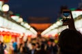 Sightseeing and photography in Asakusa at night Royalty Free Stock Photo