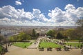 Sightseeing place attractive city landscape of Paris France, Wonderful day trip, Blue cloudy sky in front of Sacre-Coeur Basilica