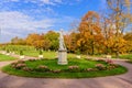 Sightseeing of Saint Petersburg. Picturesque Park in autumn in Gatchina town Royalty Free Stock Photo