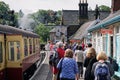 Railway enthusiasts Disembark the Historic North Yorkshire Moors Vintage Steam Railway