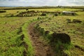 Sightseeing Trail inside Papa Vaka Archaeological Site on Easter Island, Chile