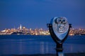 Sightseeing viewfinder near Golden Gate Bridge with San Francisco city skyline Royalty Free Stock Photo