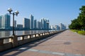 Sightseeing walkway and cityscape