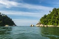 Sightseeing whale look rock during Island hoping activity in Pangkor Island,Malaysia