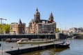 Sightseeng at Canal Boats near the Central Station of Amsterdam