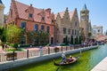 The sightseer on the gondola in river Royalty Free Stock Photo