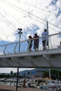 Sightseers on Bridge, Porto Mirabello Touristic Harbour, La Spezia, Liguria, Italy Royalty Free Stock Photo