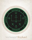 Sigil Archangel Raphael powerful seal, green color.