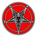 The Sigil of Baphomet. Goat pentagram illustration isolated on transparent background. Vector