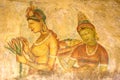 Sigiriya Frescos, Sri Lanka Royalty Free Stock Photo