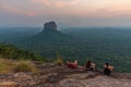 Sigiriya, Sri Lanka, February 4, 2022: Group of youth enjoys a s