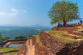 Sigiriya, Sri Lanka, February 5, 2022: View of the ruins of Sigi