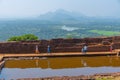 Sigiriya, Sri Lanka, February 5, 2022: View of the ruins of Sigi